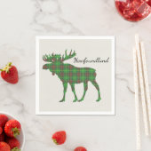 Niedliche Tartan-Elche Neufundland-Papierserviette Serviette (Beispiel)
