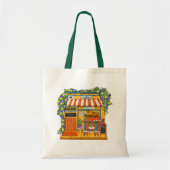 Niedliche Tasche mit Kaffeeboutique-Illustration (Vorne)