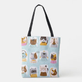 Niedliche Tasche mit Katzenfoto, farbenfrohe Tüten (Rückseite)