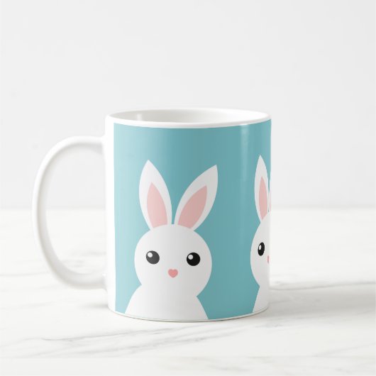 Niedliche Tasse auf blauem Hintergrund (Links)