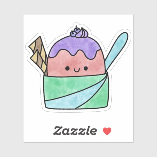 Niedliche Tasse Aufkleber (Blatt)