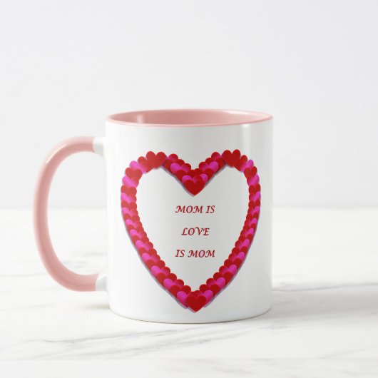 Niedliche Tasse der Roten und rosa Mutter (Links)
