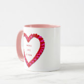 Niedliche Tasse der Roten und rosa Mutter (Vorderseite Links)