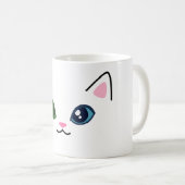 Niedliche Tasse der Weißen Katze Heterochromie (VorderseiteRechts)