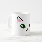 Niedliche Tasse der Weißen Katze Heterochromie (Vorderseite Links)