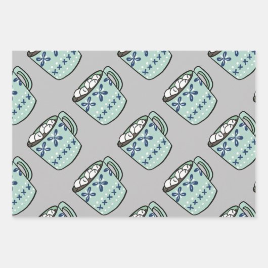 Niedliche Tasse Geschenkpapier Set (Vorderseite)