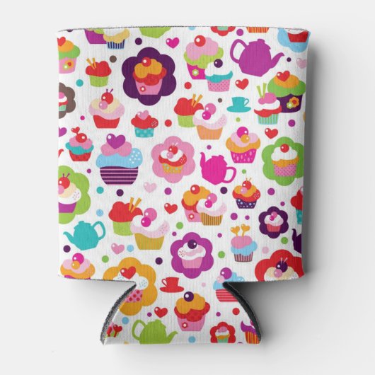 Niedliche Tasse Kuchen und Teekanne Dosenkühler (Vorderseite)