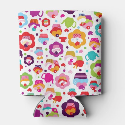 Niedliche Tasse Kuchen und Teekanne Dosenkühler (Rückseite)