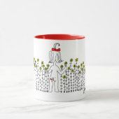 Niedliche Tasse mit Babymädchen auf einem Gebiet (Zentrum)