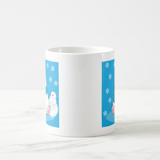 Niedliche Tasse mit Polar Bear und Snowman (Mittel)