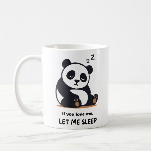 Niedliche Tasse mit schlafendem Panda (Links)