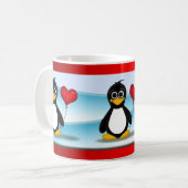 Niedliche Tasse Penguin-Herz-Ballonvalentines (Vorderseite Links)