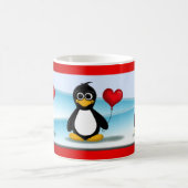 Niedliche Tasse Penguin-Herz-Ballonvalentines (Mittel)