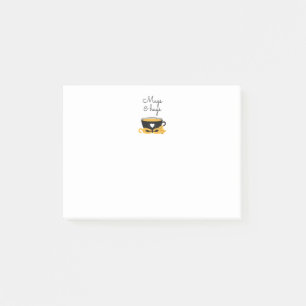 Niedliche Tasse und Hugs Post-it Klebezettel