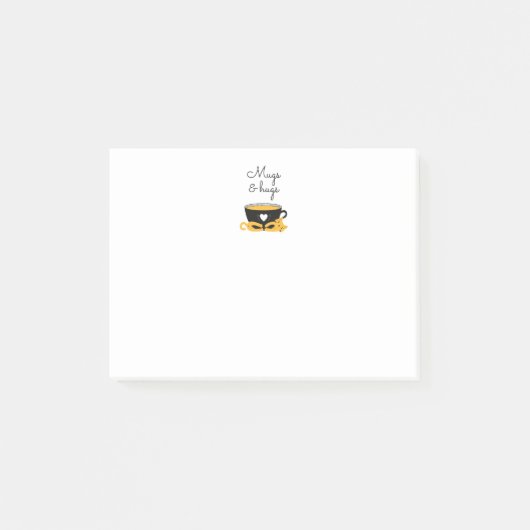 Niedliche Tasse und Hugs Post-it Klebezettel (Vorderseite)