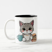 niedliche Tasse von Katzen und Büchern (Links)