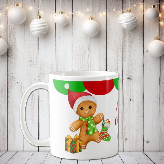 Niedliche Tasse von Santa Gingerbread Man Kid
