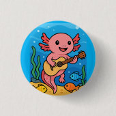 Niedliche Taste für Axolotl Musician Button (Vorderseite)