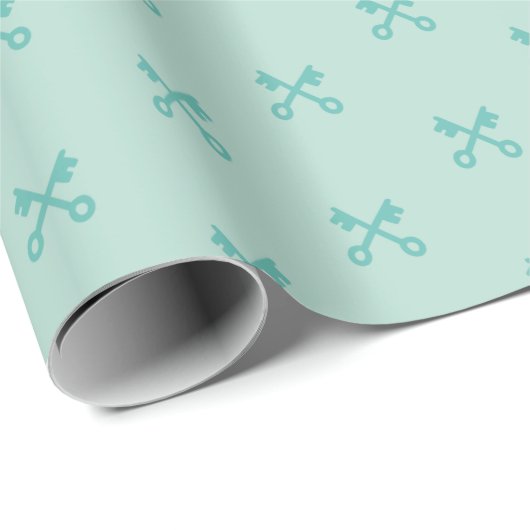 Niedliche Tasten auf Minze Geschenkpapier (Rolleneckpunkt)