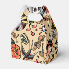 Niedliche Tätowierung Liebhaber gefliestes Party Geschenkschachtel