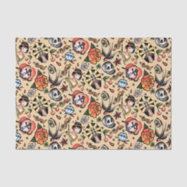 Niedliche Tätowierung Liebhaber gefliestes Party Seidenpapier