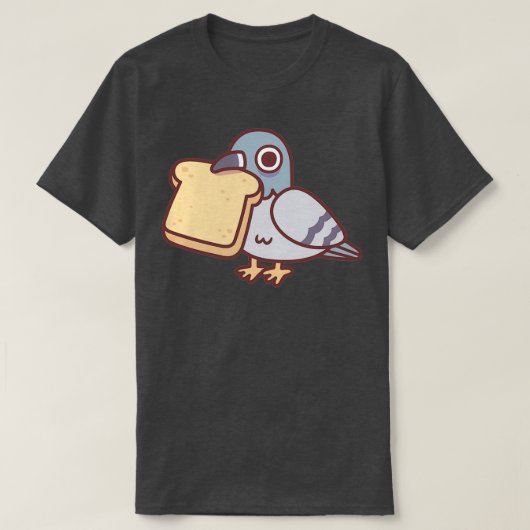 Niedliche Taube mit Brot 1 T-Shirt (Design vorne)