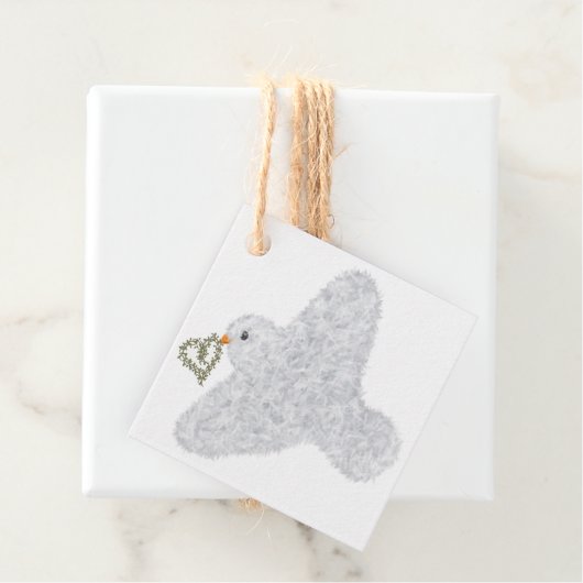 Niedliche Taube mit Olivenkranz Neujahr Geschenkanhänger (Beispiel)