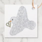 Niedliche Taube mit Olivenkranz Neujahr Geschenkanhänger (Rückseite)