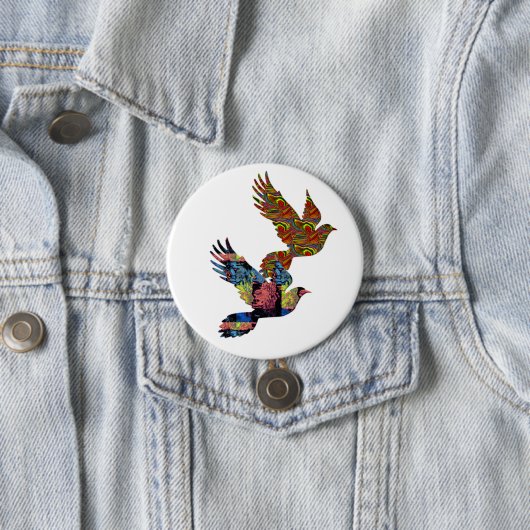 Niedliche Tauben Inspiration Liebe Frieden Liebe F Button (Beispiel)