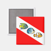 Niedliche Tauchflagge Magnet (Vorderseite/Rückseite)