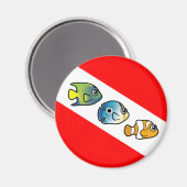 Niedliche Tauchflagge Magnet (Vorderseite/Rückseite)