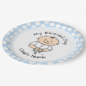 Niedliche Taufe 9" Plate - Baby Boy mit Rosary Pappteller (Schrägansicht)