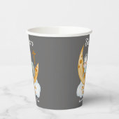 Niedliche Taufe Baby Pinguin und Moon Paper Cups Pappbecher (Links)