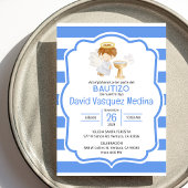 Niedliche Taufe des Angel Boy auf Spanisch Einladung