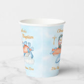 Niedliche Taufe Watercolor Baby Penguin Flugzeug Pappbecher (Rechts)