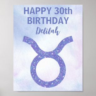 Niedliche Taurus Astrologie Unterzeichnung Custom Poster