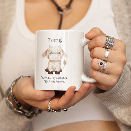 Niedliche Taurus Bull Wasserfarbe Zodiac Eigenscha Kaffeetasse