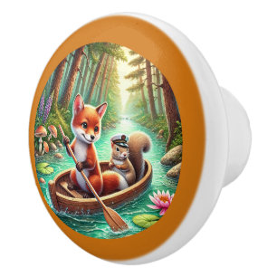 Niedliche Teacup-Tierfreunde Keramikknauf