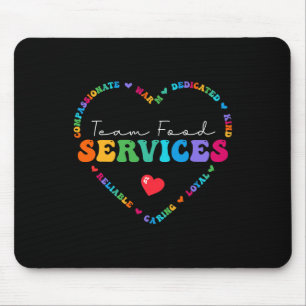 Niedliche Team Food Services-Wertschätzung zurück  Mousepad