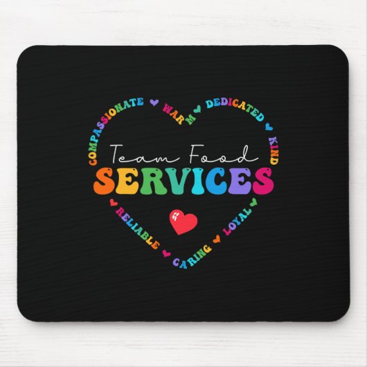 Niedliche Team Food Services-Wertschätzung zurück Mousepad (Vorne)