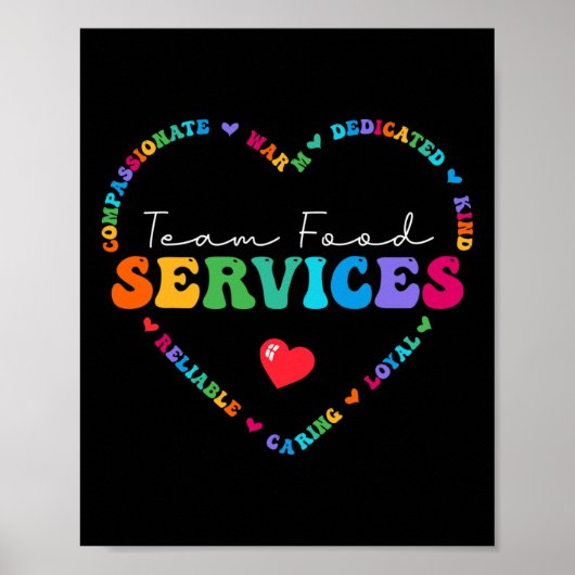 Niedliche Team Food Services-Wertschätzung zurück  Poster (Vorne)