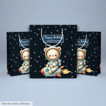 Niedliche Teddy Astronaut-Geschenktasche für den G