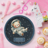 Niedliche Teddy Astronauten Babydusche Papierplatt Pappteller (Party)