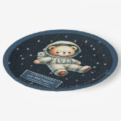 Niedliche Teddy Astronauten Babydusche Papierplatt Pappteller (Schrägansicht)