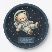 Niedliche Teddy Astronauten Babydusche Papierplatt Pappteller (Vorderseite)