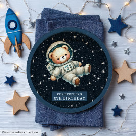 Niedliche Teddy Astronauten Babydusche Papierplatt Pappteller
