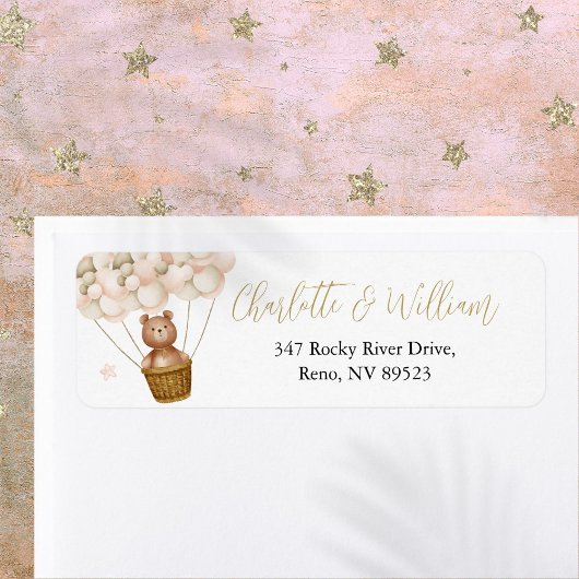 Niedliche Teddy Bar Balloons Rücksendeadresse