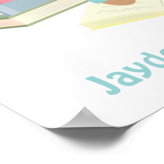 Niedliche Teddy Bar Books Reading Corner Poster (Ecke)