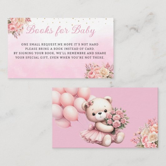 Niedliche Teddy Bär Girl Books for Baby Begleitkarte (Vorne/Hinten)