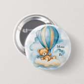 Niedliche Teddy Bär Hot Air Balloons Boy Baby Dusc Button (Vorne & Hinten)